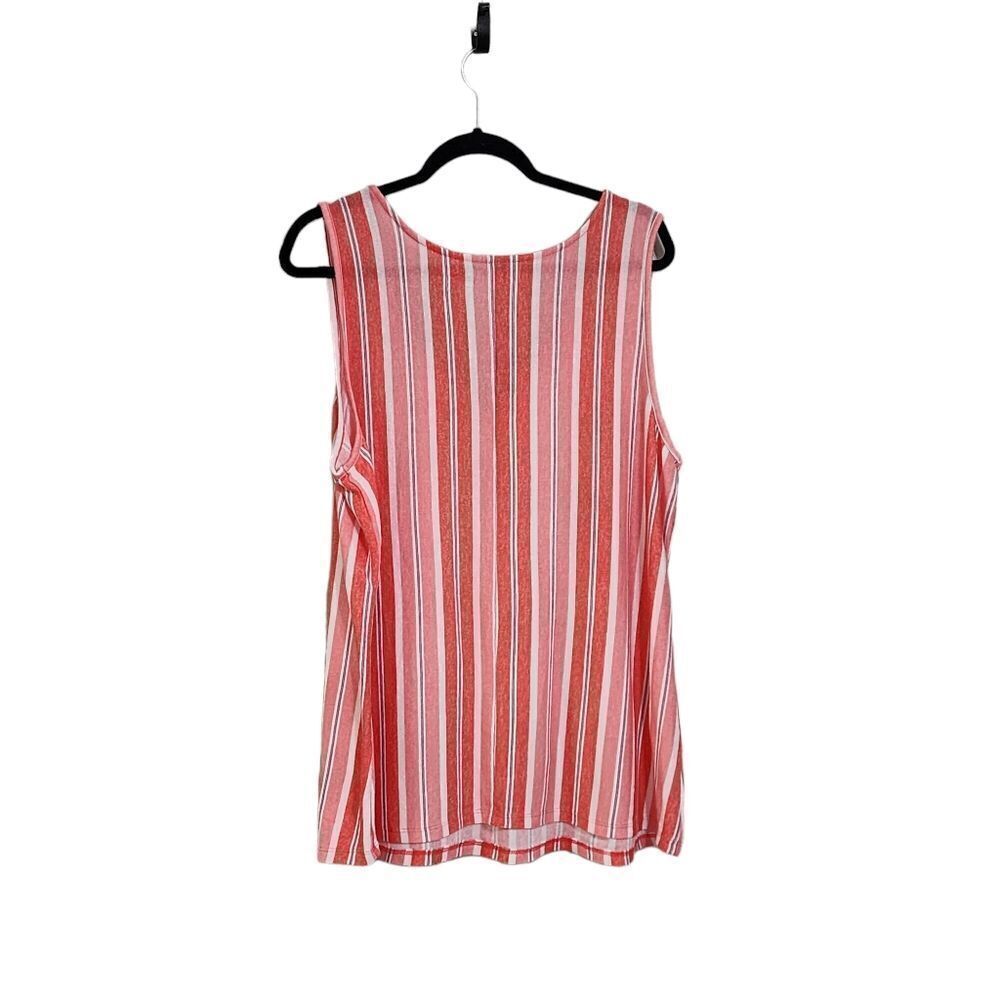 Lane Bryant tank top striped coral & white Sz 22/24 - Picture 2 of 3